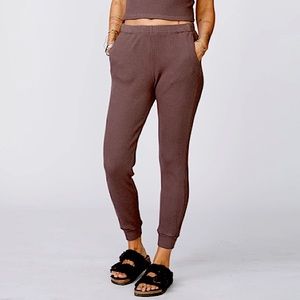 Monrow Brushed Ribbed Jogger L
